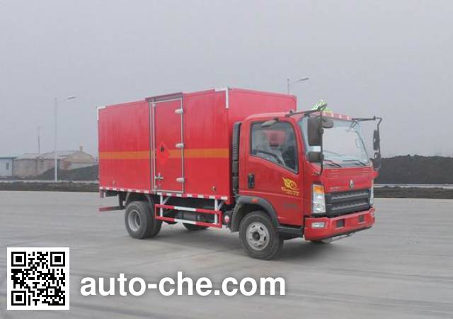 Sinotruk Howo flammable gas transport van truck ZZ5047XRQF341CE145