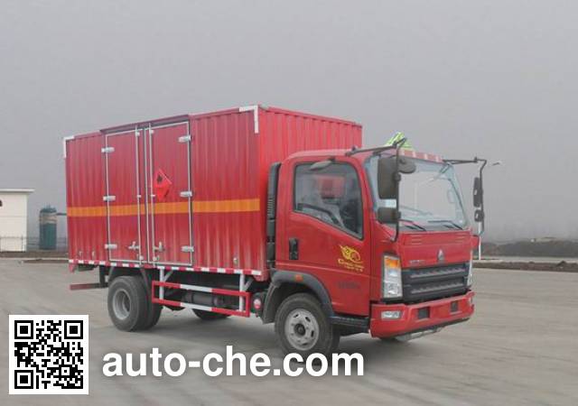 Sinotruk Howo flammable liquid transport van truck ZZ5047XRYF341CE145