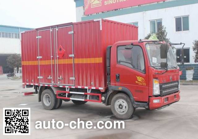 Sinotruk Howo flammable gas transport van truck ZZ5107XRQG421CE1